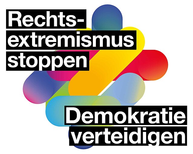 Logo Rechtsextremismus stoppen, Demokratie verteidigen