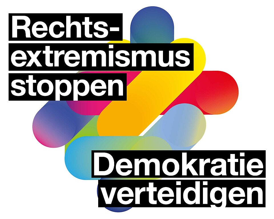 Logo Rechtsextremismus stoppen, Demokratie verteidigen