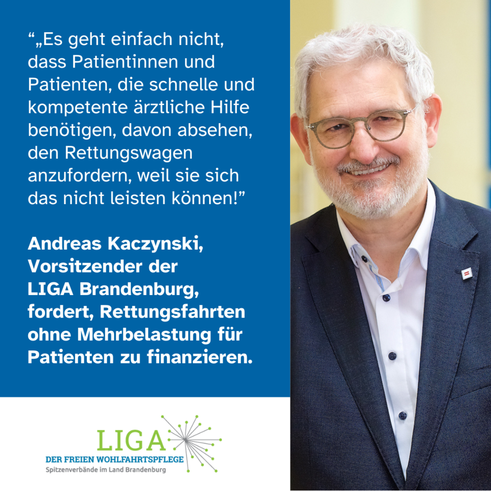 Zitat Andreas Kaczynski: Es geht einfach nicht, dass Patientinnen und Patienten, die schnelle und kompetente ärztliche Hilfe benötigen, davon absehen, den Rettungswagen anzufordern, weil sie sich das nicht leisten können!